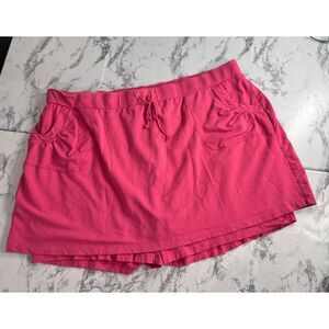 Susan‎ Graver Skort Stretch Waist Pockets Shorts Under Mini Skirt Pink Size 3X